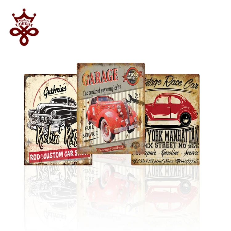 Cheap custom tin signs wholesale antique metal signs route 66 decorative metal signs