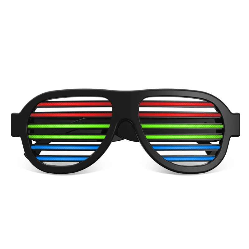 Light Up Shutter Sound Reactive Glasses for Music Party,Flashing Glasses for Men and Women