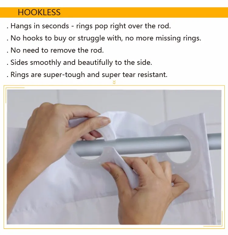 Hotel Translucent 3D Embossed Soft Plastic Shower Curtain