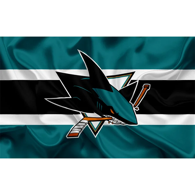 High Quality NHL Flag Custom Printed 3X5ft 100% Polyester Double Sided San Jose Sharks Flag