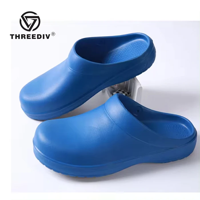 New blue color Wholesale best girl retail nonslip anti slip clogs kitchen working anti slip chef shoes