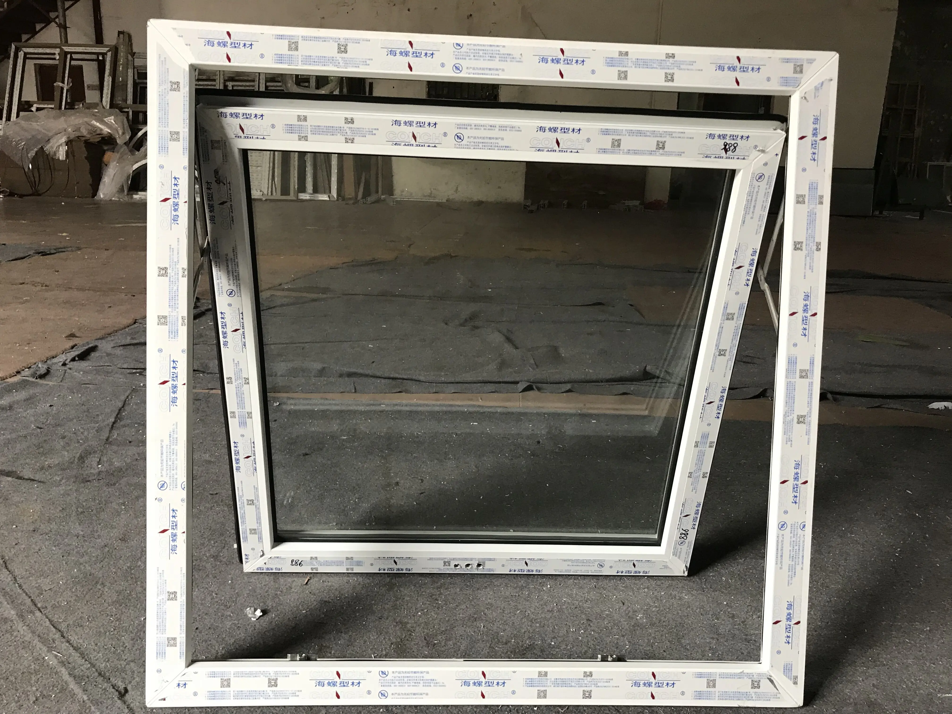 Chinese Factory Price UPVC Glass Panes Black Color Pvc Top Hung Windows Vinyl Profile Awning Window Design