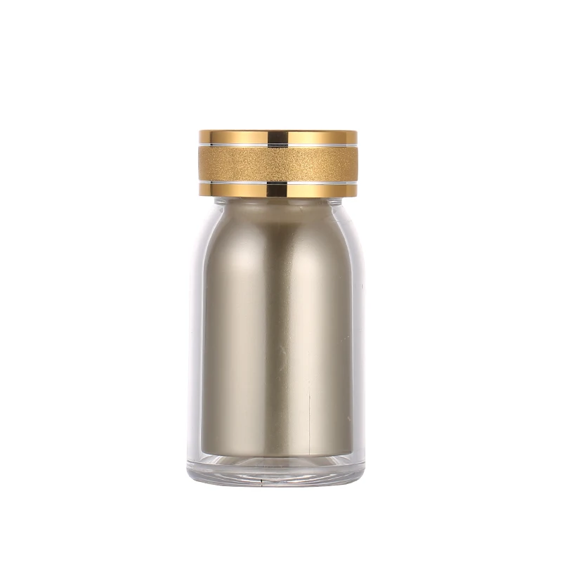 80ml Transparent Plastic with Inner Container Empty Bottle Powder Pill Candy Bath Salt Tablet With Sealing Paste Empty Container