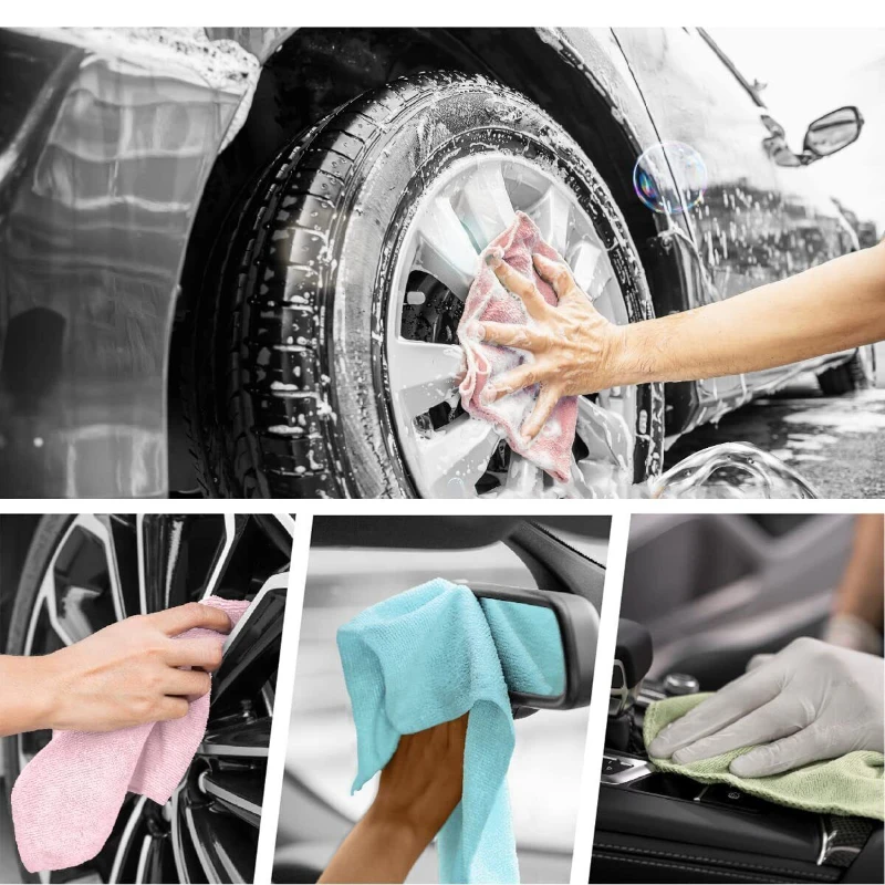 Customised Reusable Washable Cleaning Cloth 50/75/100 Pack Tear Away Towels 30x30 cm Microfiber Cleaning Cloth Roll