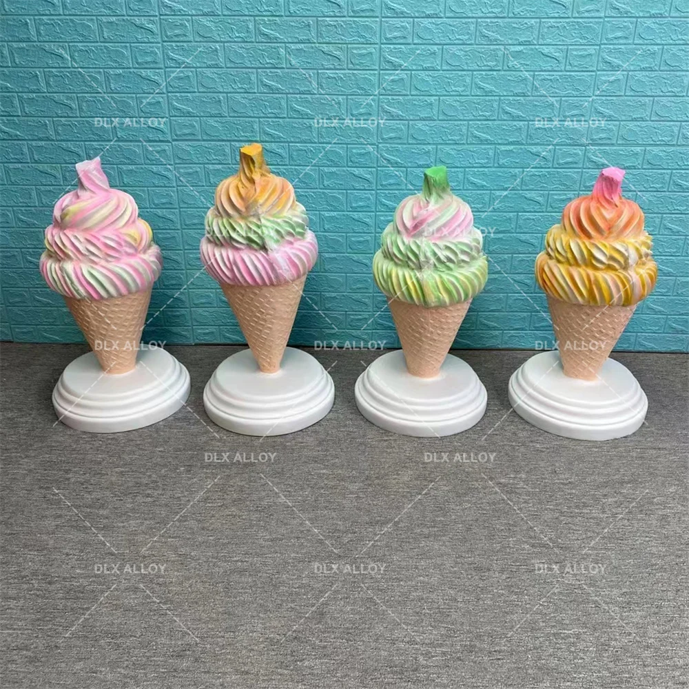 Wholesale Price Outdoor Fiber Glass Statues Giant Ice Cream Cones Sculpture For Party Decoration