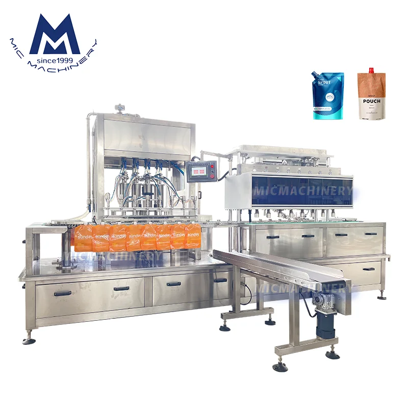Automatic spice sauce baby food standup paste liquid capping and doypack spout pouch filling machine
