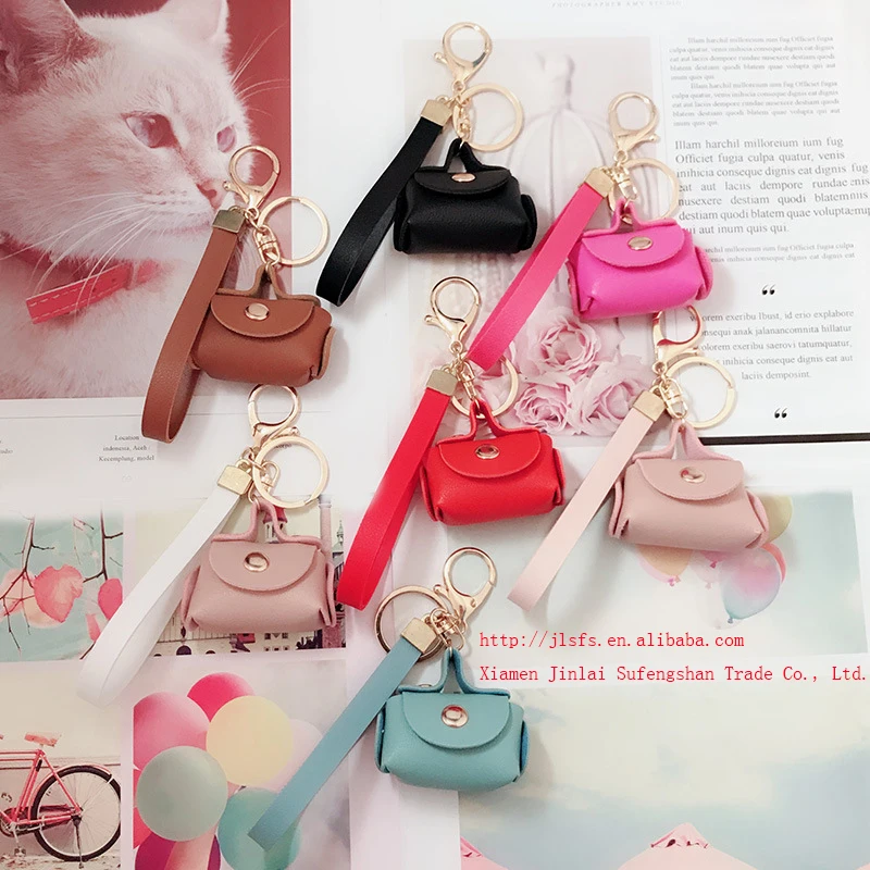 Luxury Pu Leather Wallet Key Chain Cute Girl Women Mini Coin Purse Keychain Keyring Gift Kawaii Bag Car Small Handbag Purses