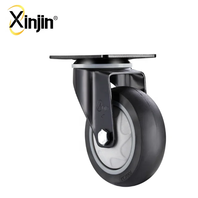 3 inch medium duty single ball bearing super silence TPR fixed caster wheel