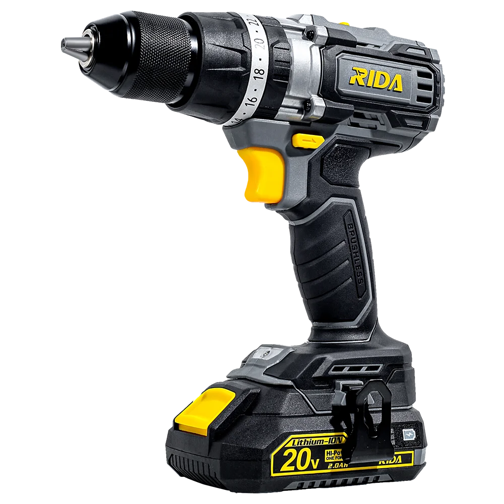 Battery-operated brushless motor impact cordless hammer drill