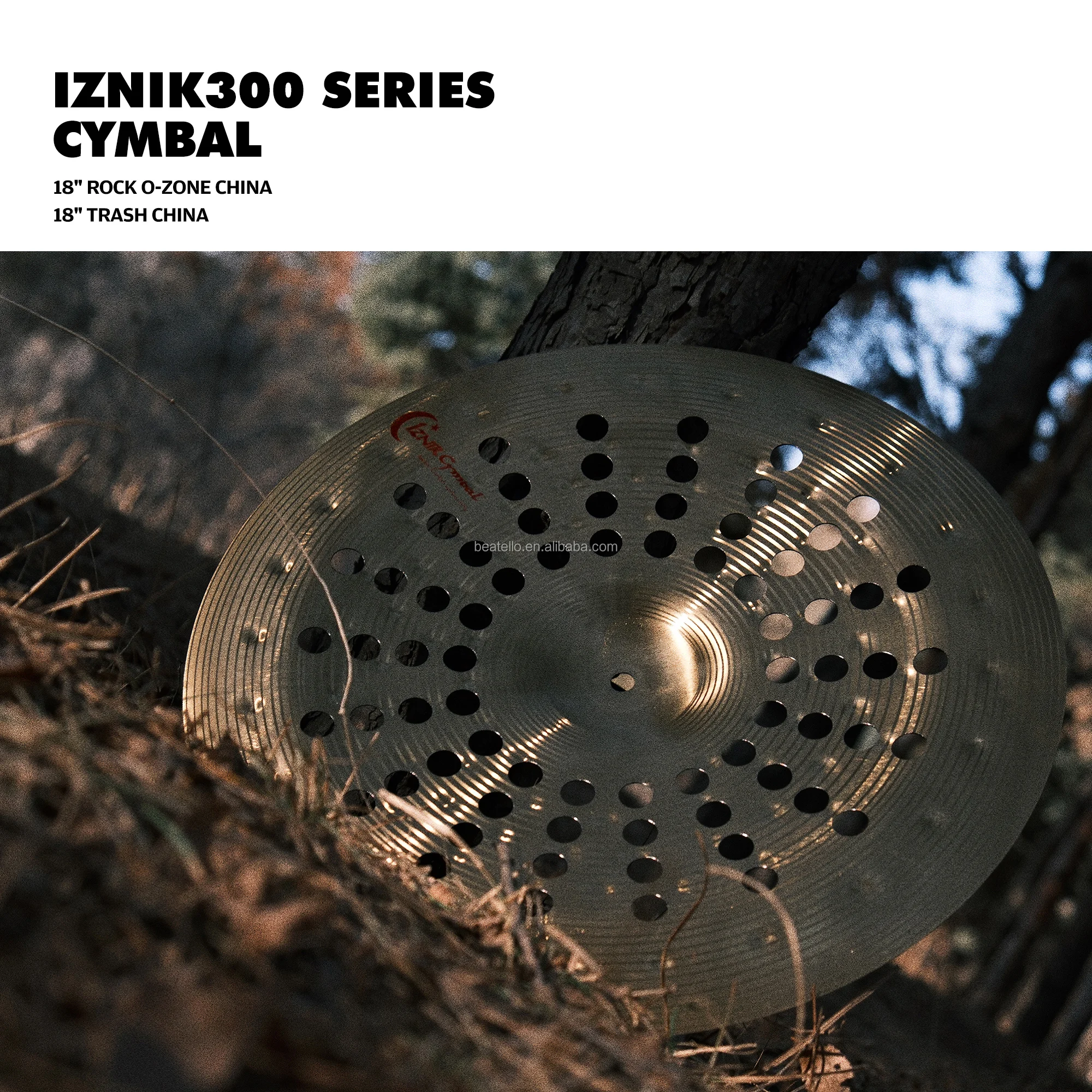 IZINK Professional Trash Crash Cymbals Set 18Inch Effect Cymbal With Holes For Drum Kits Hand Hammered Chinese Cymbals