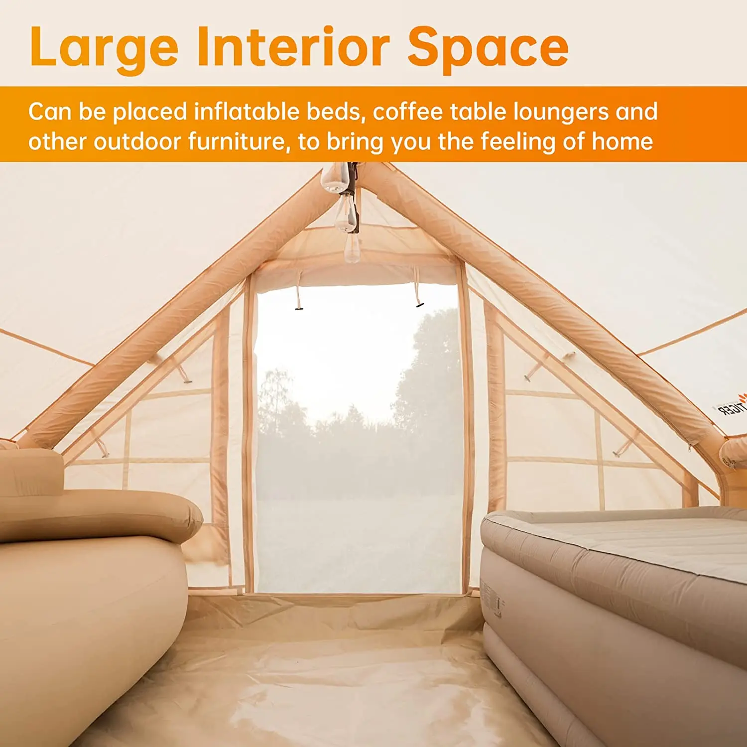 Easy Set Up Multi Persons Cabin Large Room Glamping Waterproof Inflatable House Air Tent Outdoor Inflatable Camping Tent