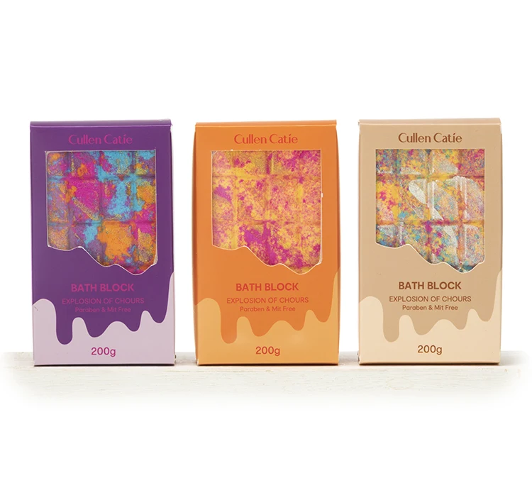 Bath and body care hotel spa bath salts  gift set foot spa salt  melting in water bath bombs fizzers gift set paper box