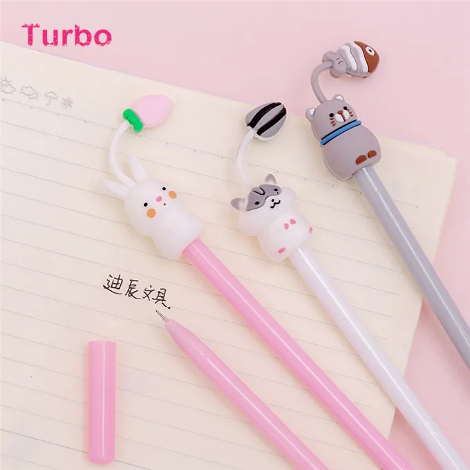 
2020 promotional Custom gift items school supplies set stationery mini black gel ink pens animal shaped plastic pen wholesale 