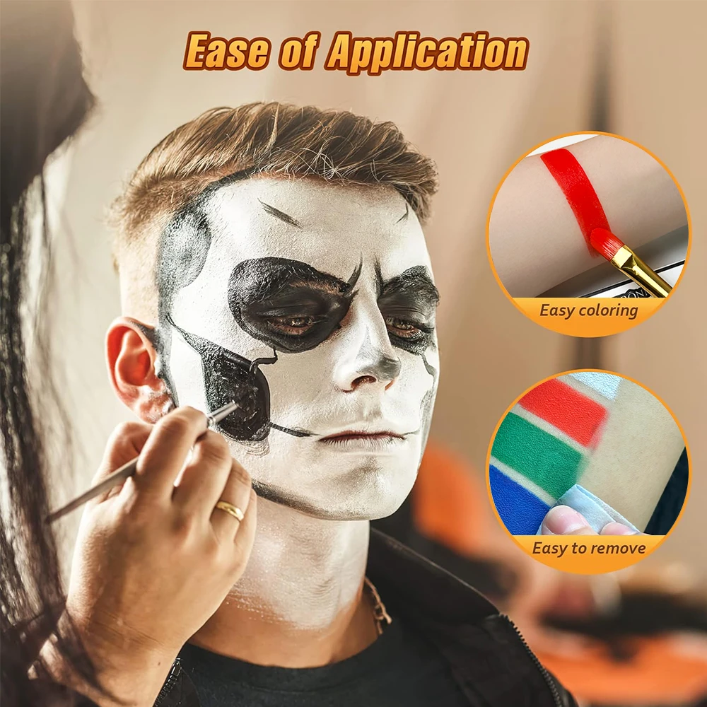 Professional halloween 6 Colors safe Body Painting Makeup 30g Double Water Based Non-toxic Face Body Paint cosmetics