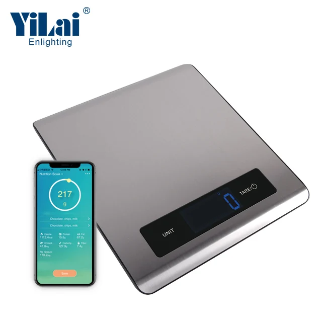 High Accuracy Stainless Steel Nutrition Facts Food Scale Electronic Digital Weighing Scale Smart Food Kitchen Scale