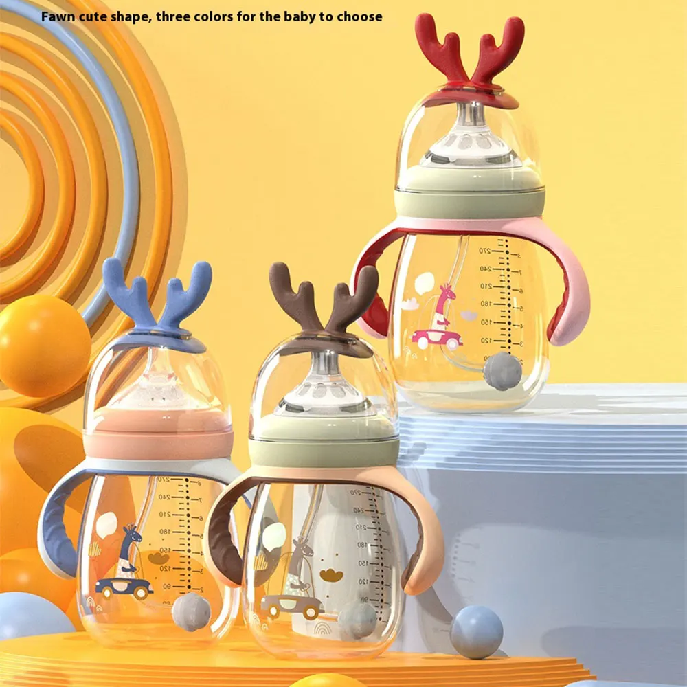 240ml/300ml Plastic Feeding Marked Baby Bottle Baby Milk Bottle with Soft Nipple and Leak Proof Baby Feeding Bottle