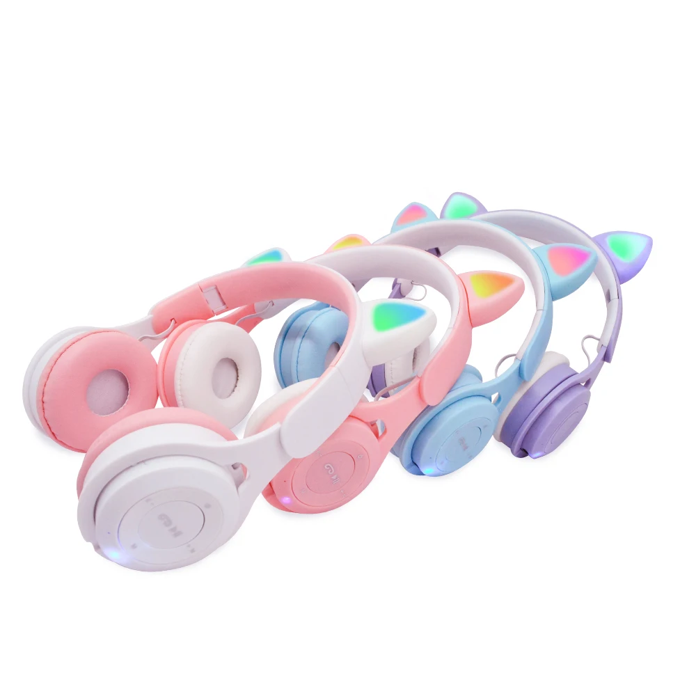 Macaron Computer Android Ios 3.5Mm Wired Tws Handfree M6 Cat Ear Bluetooth Headphones Wireless Headset