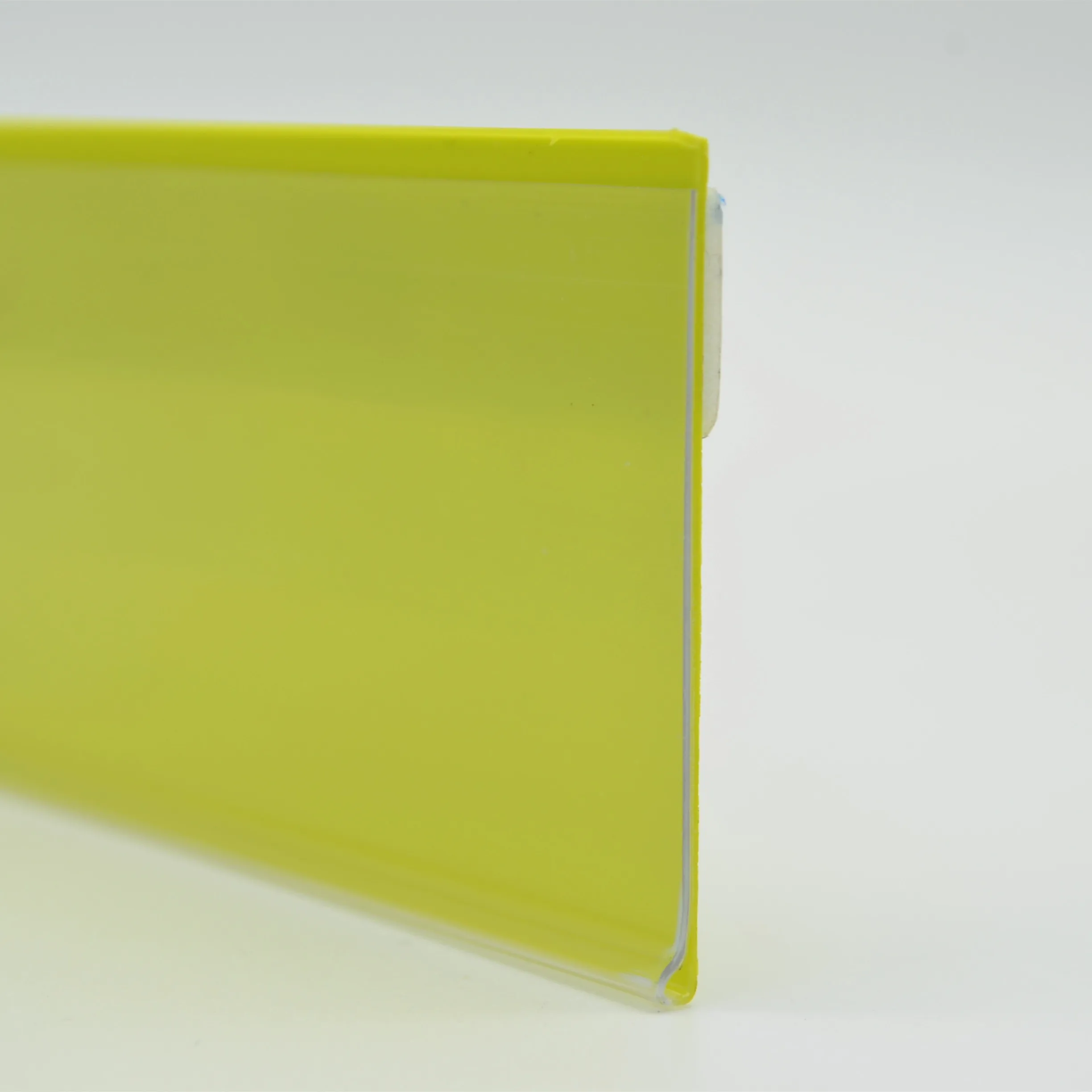 plastic extrusion plastic strip shelf with adhesive for supermarket