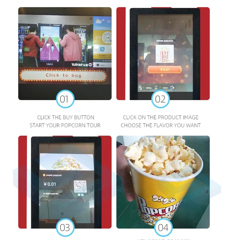 High Quality Large Capacity Popcorn Automatic Vending Machine Luxury Popcorn Vending Machine For Shopping Center