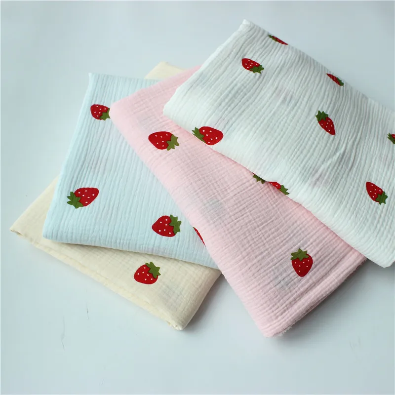 
100%cotton double crepe gauze sleepwear blanket kids baby fabric 