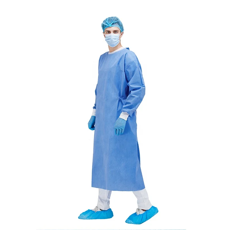 sterile SMS reinforced disposable surgical gown isolation SFDA