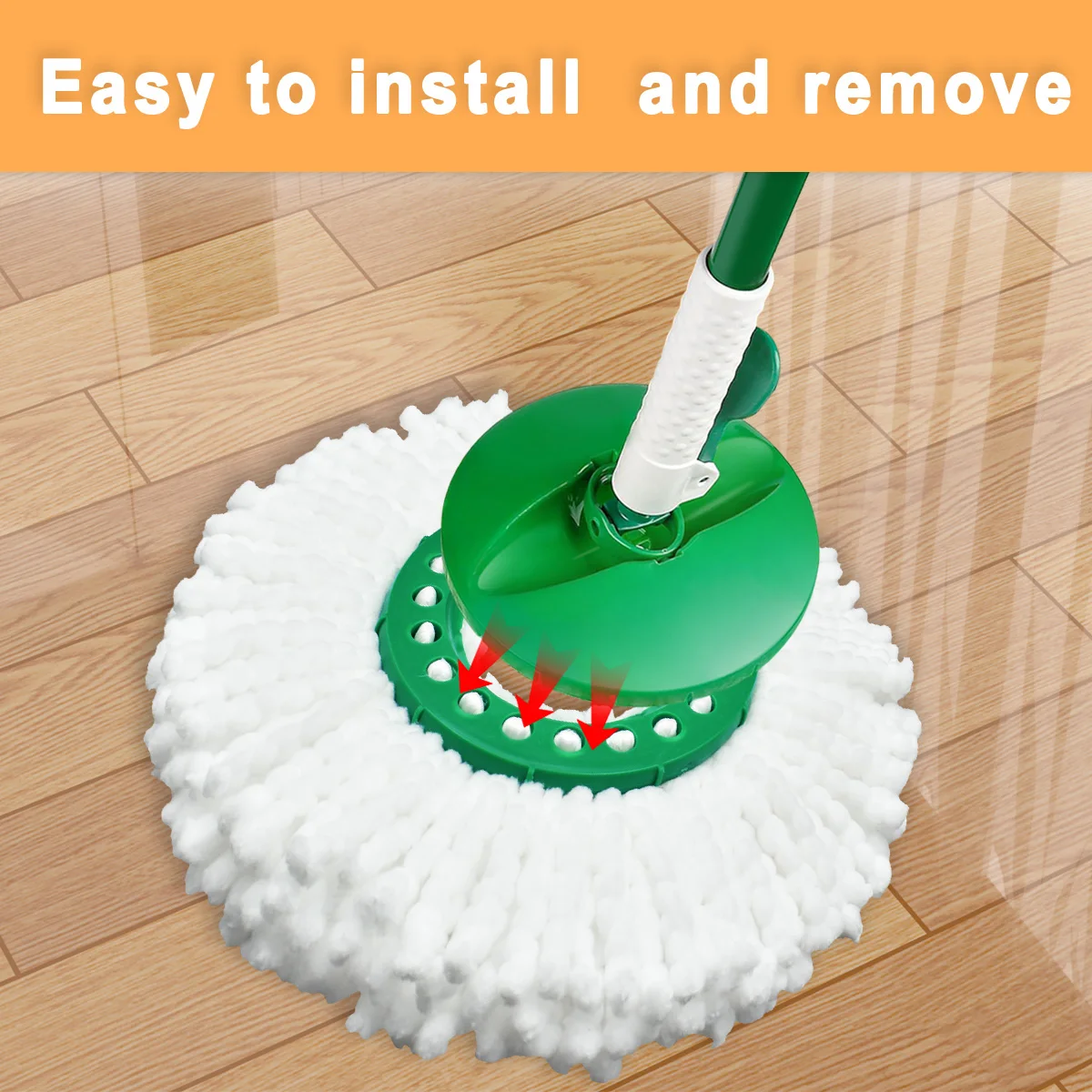 3 Pack White Color Easy to Replace Mop Head Replacement For Libman Tornado Spin Mop