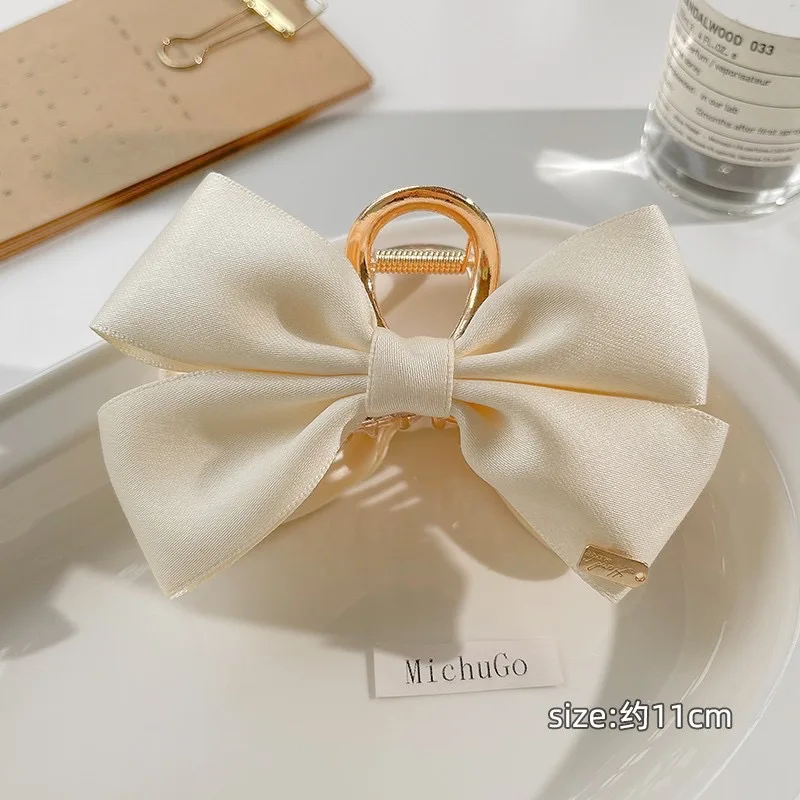 Wholesale Bow Tie Simple Hair Accessories Shark Clips Back Fabric Women Metal Hair Claw Clips