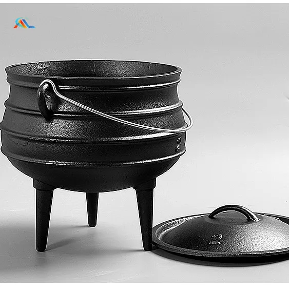 Cast Iron Cookware / South Africa Big Soup Pots Camping Cauldron Pot Three Legs Potjie Pot Dutch Oven for Outdoor Cooking