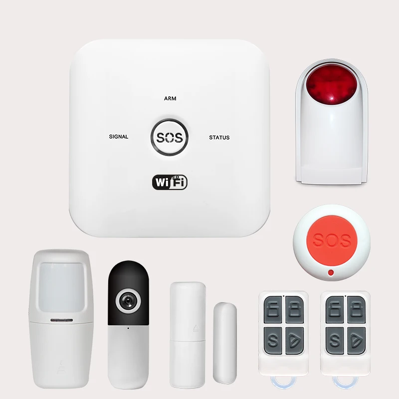Intruder Alarm System with WIFI GSM Anti Theft Property Damage Kit MINI Alarm System TUYA Alexa Control