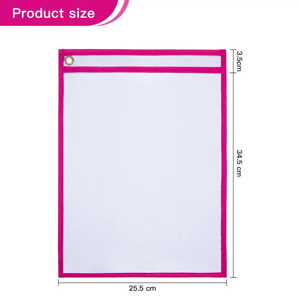 School Teaching Tool Reusable Dry erase pockets Dry Erase Sleeves colorful children writing pvc charts folder