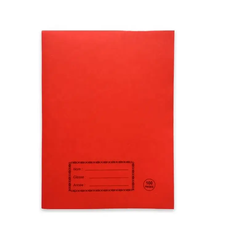 Factory Direct Stationery Exercise Books 100 Pages Custom Plastic Cover Inner Paper Exercise Book For School