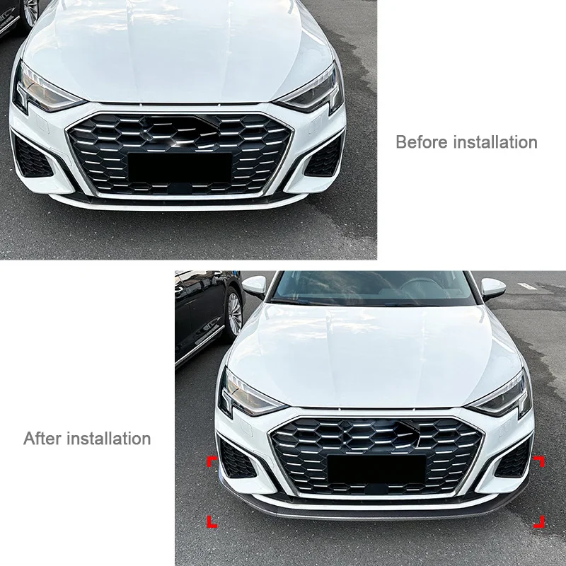 Three-section universal car lip for Audi A3 8Y S3 2021+ ABS easy install Audi A3 8Y S3 2021+  car lip front bumper