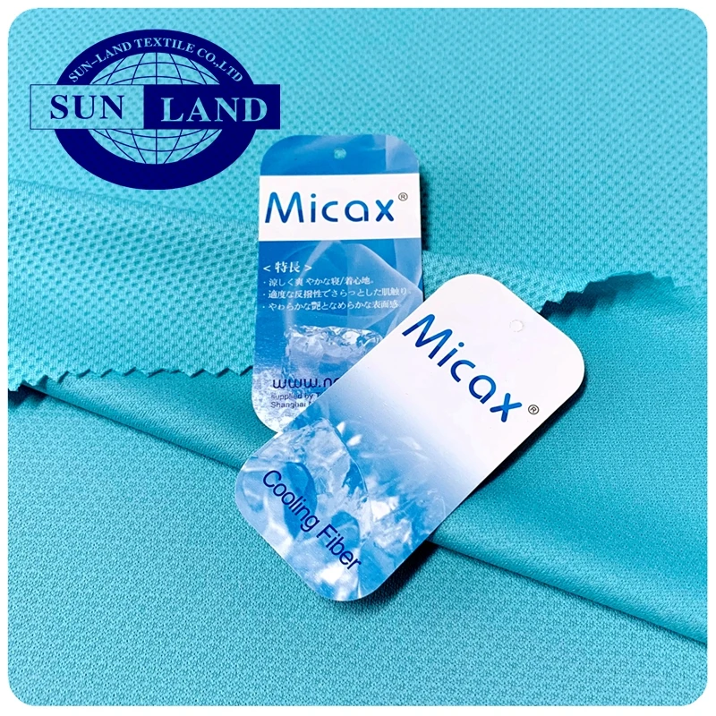 Sports cooling towel materia 100% micax jade fiber polyester coolness hexagon honeycomb mesh fabric