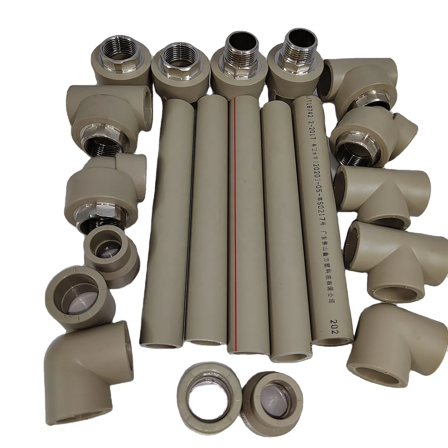 PPR water pipe boutique home decoration hot melt pipe 20 25 32 thickened PPR hot water pipe (gray)