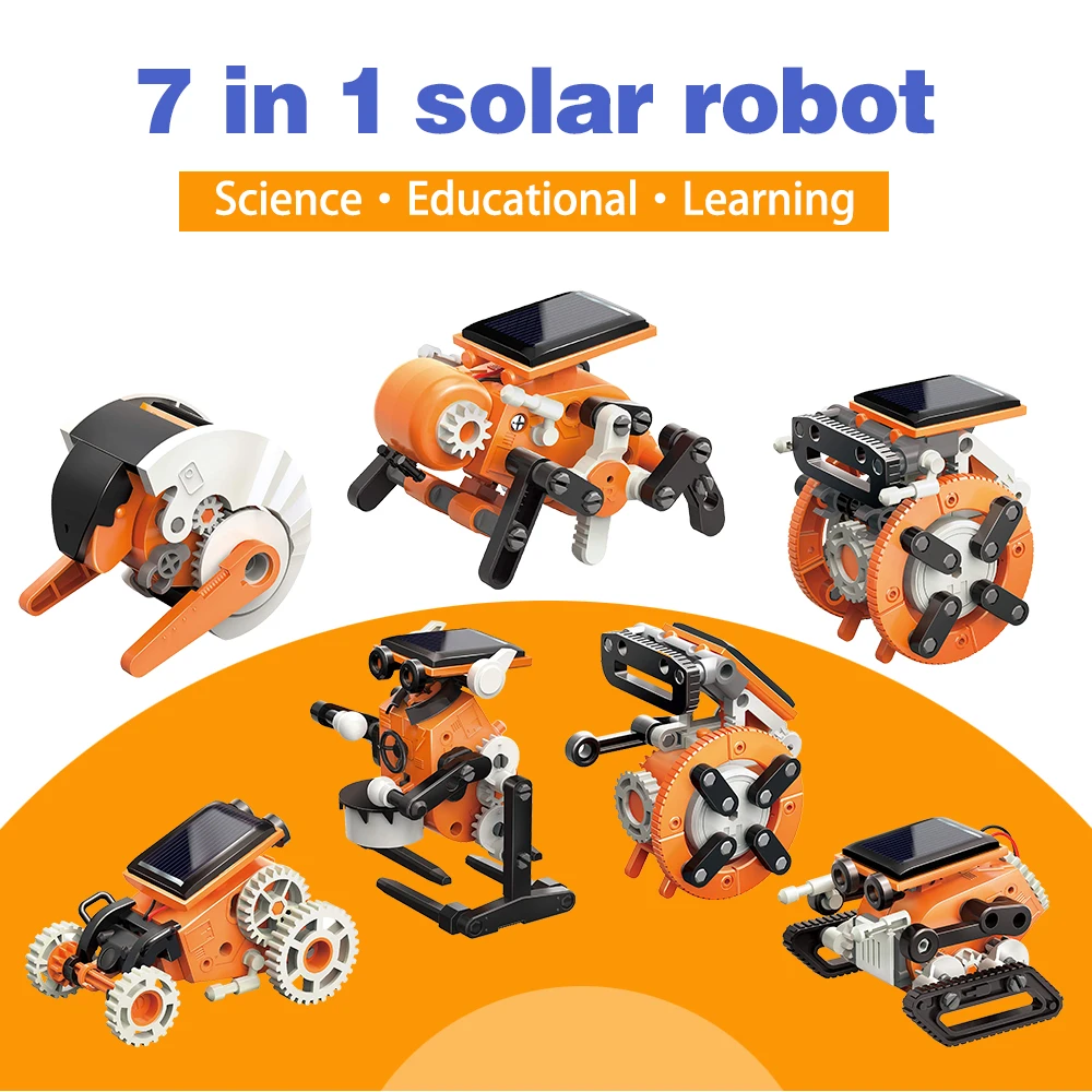 kids7 in 1 Solar Robot Toys for Kids Solar Robot Science Experiment Kit DIY Assembly Robotic Set
