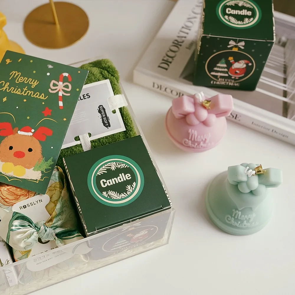 Candle Gift Set Soy Wax Aromatic Custom Christmas Luxury Xmas Tree Snowman Gingerbread Man Bell Scented Christmas Candles