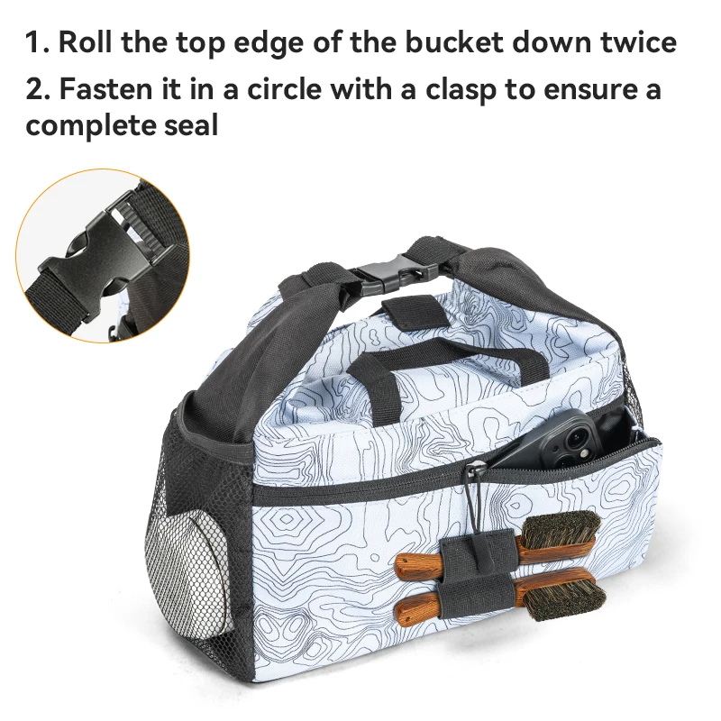 Custom Chalk Bucket with Iconic Topographical Map Large Chalk Bag for Rock Climbing
