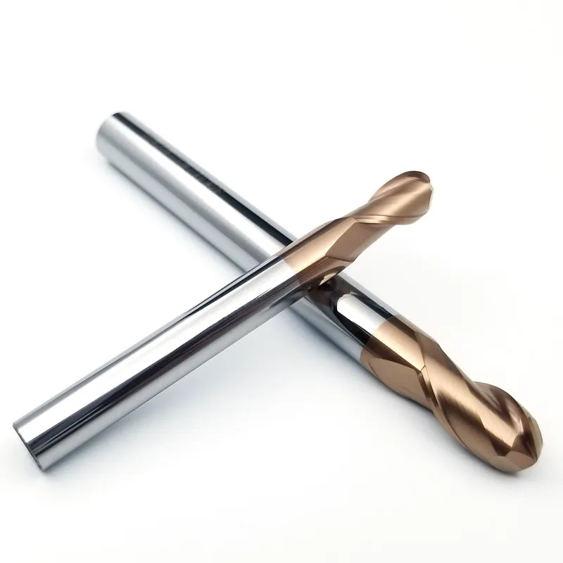 HRC58  Tungsten Steel CNC Metal Milling Cutter Carbide End Mill  2 Flute Ball Nose End Mill