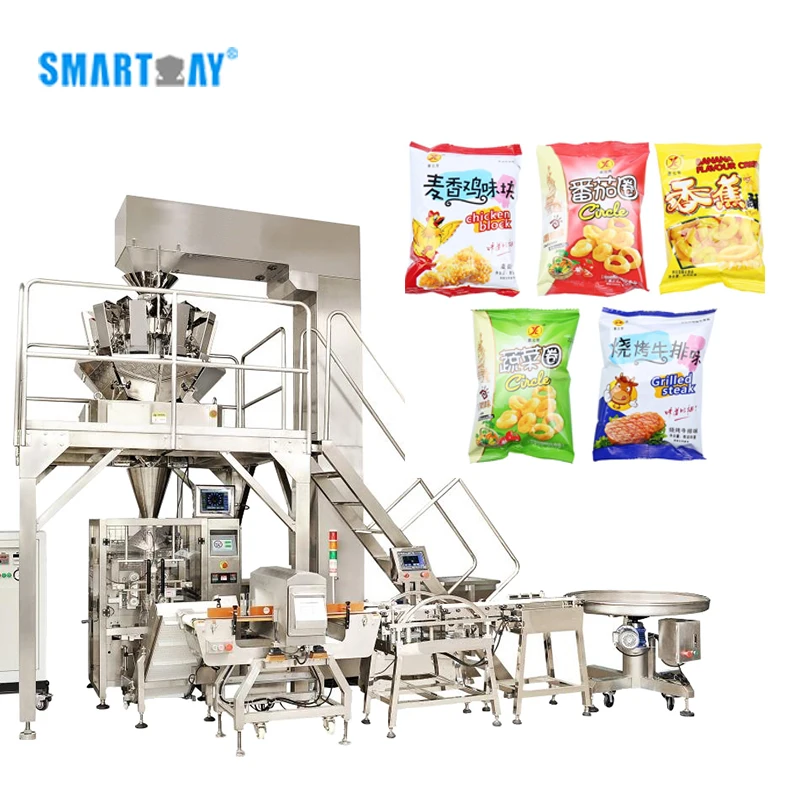 Automatic multifunction multihead weigher weighing scale food packing machine for potato chips meat snacks soda biscuits pastry