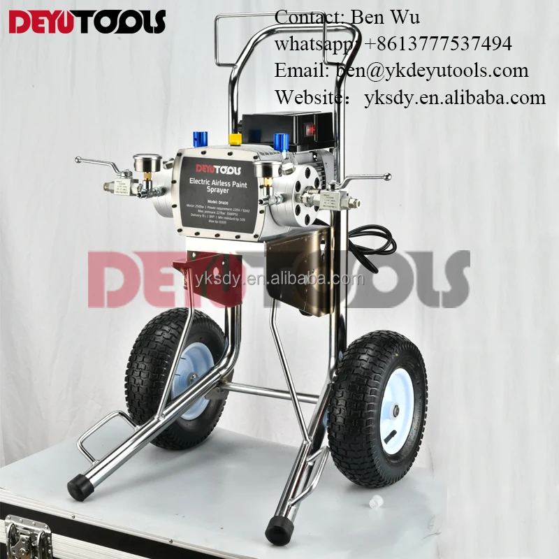 2500W Electric High Pressure Airless Sprayer Diaphragm type Latex Paint coating spraying machine with 2pcs spray gun