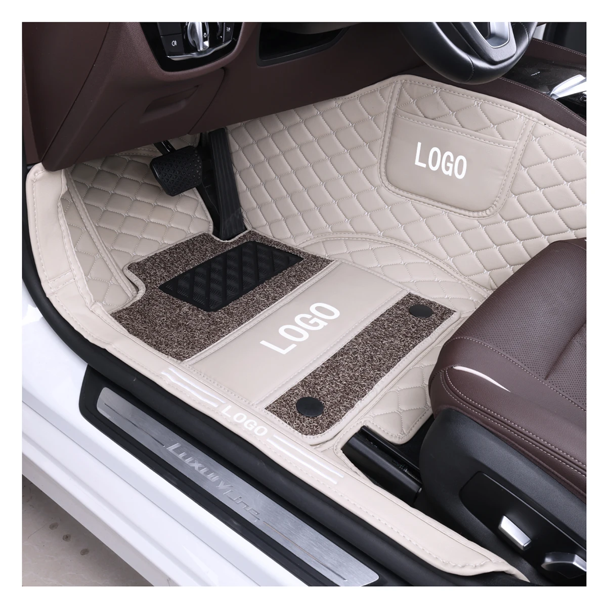 Автомобильные коврики на заказ 5d автомобильные 4 шт. для VW Volkswagen id4 id6 Golf Tiguan Touran Passat Jetta T-cross Atlas Polo автомобильный коврик