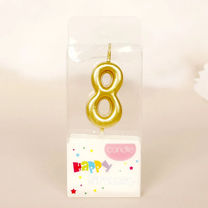 Factory Price Gold Color Cake Age Birthday Candle Number