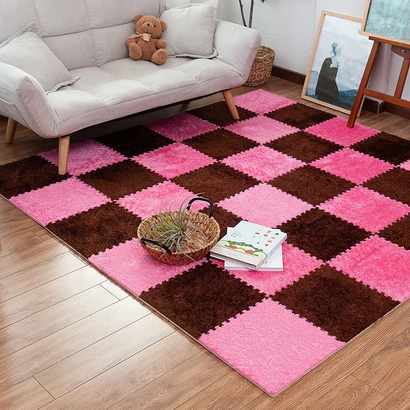 Factory Function Custom Suede Foam Mat Soft Puzzle Sportvloer Mma Living Room Bedroom Babyplay Active Thickened Plush Mat