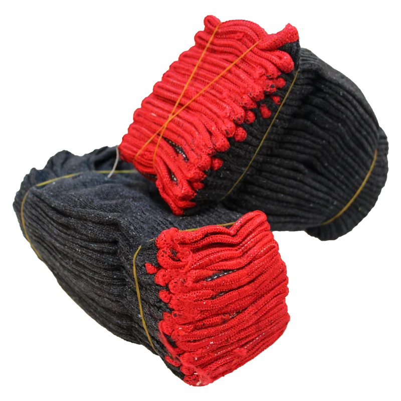 Flexible black poly cotton knit yarn guantes de algodon Construction Gardening Carpentry Safety Protection Gloves