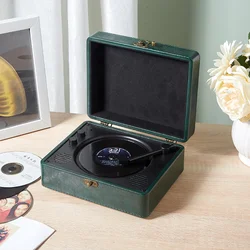 CD player for students home portable blue tooth vinyl style album mini cd machine retro player speaker