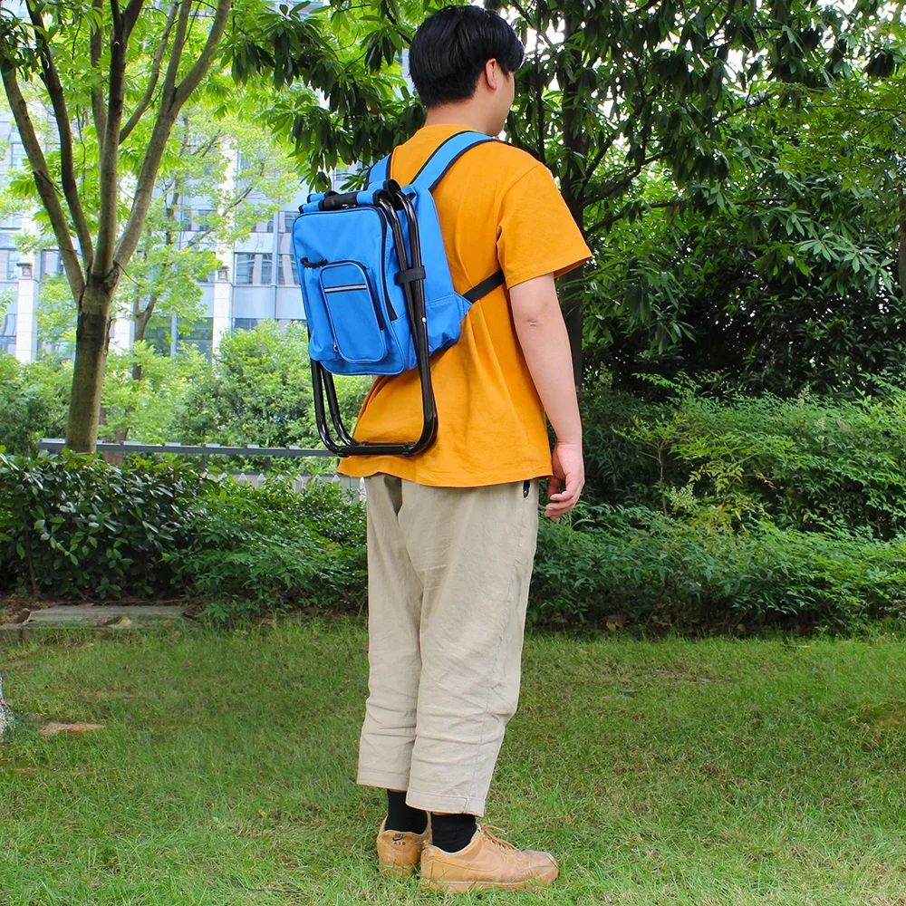 YILU Backpack Fish Cooler Bag Chair Camping Hunting Fishing Chair with Front Pocket and Bottle Pocket Folding Chair For Fishing