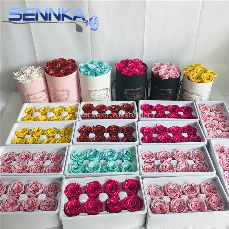 Yunnan Sennka Multicolor Preserved Rose Luxury Stabilized Rose eternal fadeless roses