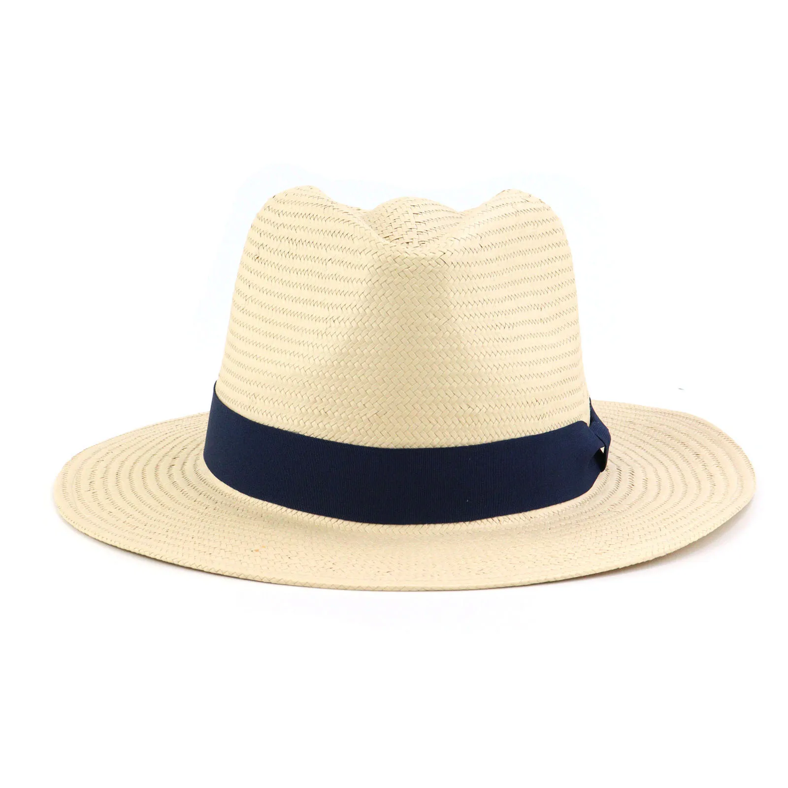 Braid Fedora Jazz Hat Straw Hats Wholesale Paper Custom Logo Paper Summer Beach Customized Packaging Unisex Adults Plain Striped