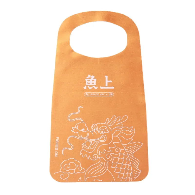 Eco -Friendly Breathable Bib Custom Logo Disposable Apron for Seafood BBQ Lobster