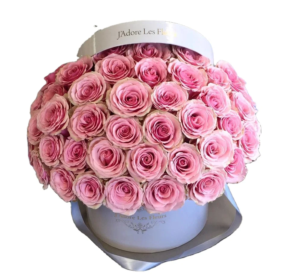 Manufacturer Cylinder Packaging Paper Box Luxury Flower Gift Round Tube For Wedding